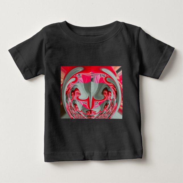 schönes rotes Aschengrau geometrisches Motiv ART D Baby T-shirt (Vorderseite)