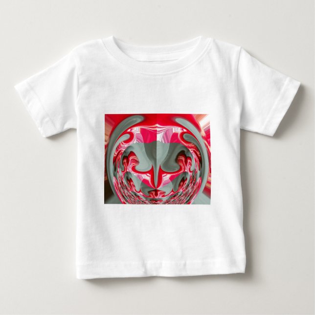 schönes rotes Aschengrau geometrisches Motiv ART D Baby T-shirt (Vorderseite)