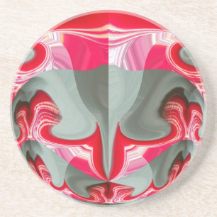 schönes rotes Aschengrau geometrisches Motiv ART D Getränkeuntersetzer