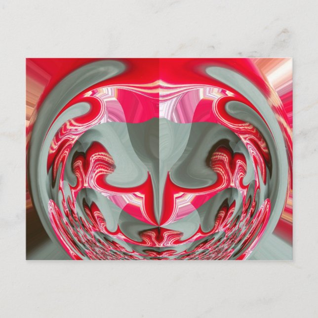 schönes rotes Aschengrau geometrisches Motiv ART D Postkarte (Vorderseite)