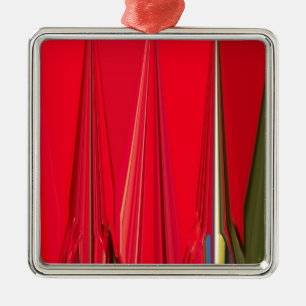 Schönes rotes Design Silbernes Ornament