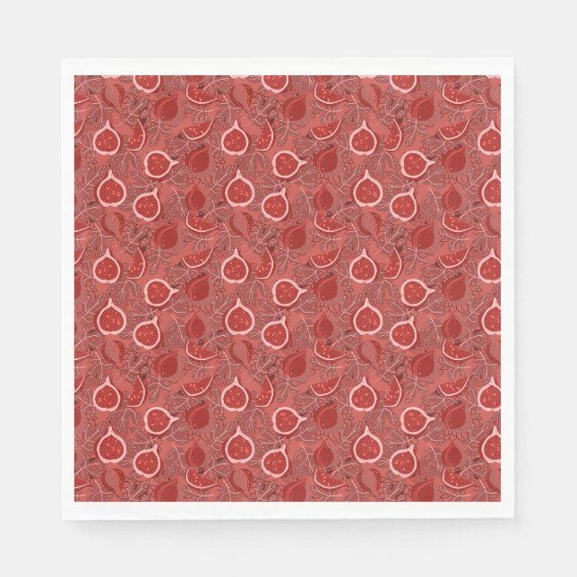 Schönes rotes Feigenfruchtmuster Serviette (Vorderseite)