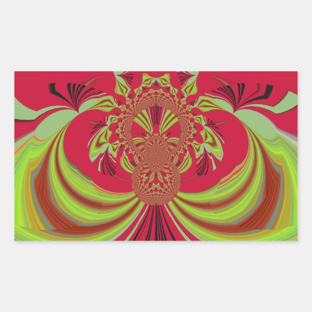 Schönes rotes gelbes Design. Inspirationsvektorco Rechteckiger Aufkleber (Vorderseite)