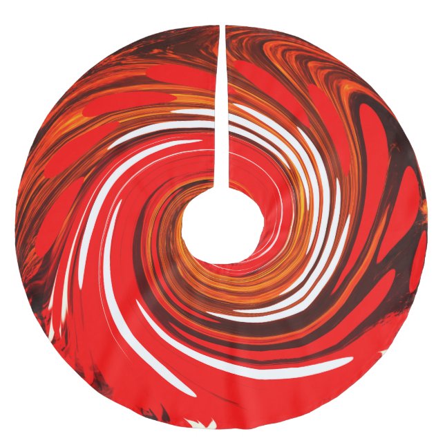 Schönes rotes Glück Weihnachten Polyester Weihnachtsbaumdecke (Vorderseite)