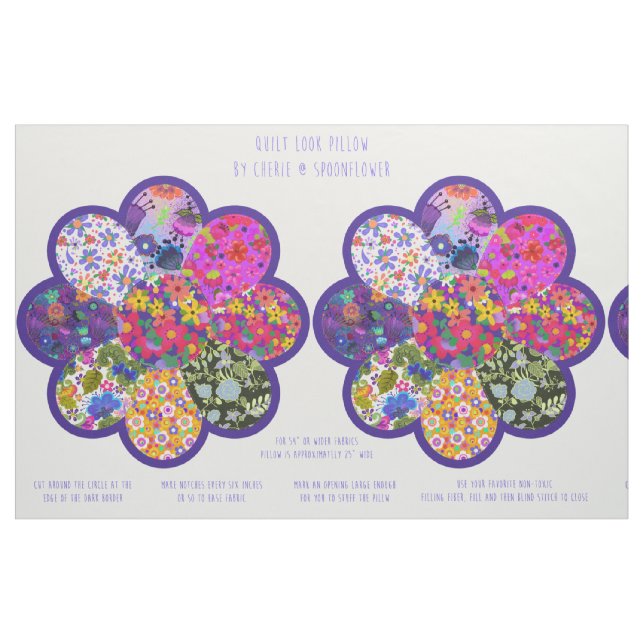 Schönes Round Boho Blume Kissen Cut und Näh Kit Stoff (Fat Quarter (45,7 x 55,9 cm))