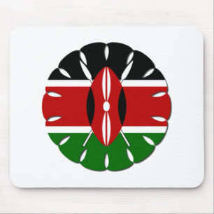 Schönes Round Kenyan Motif: Ein nationales Symbol Mousepad