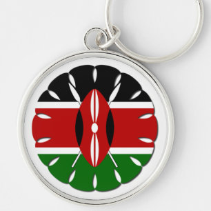 Schönes Round Kenyan Motif: Ein nationales Symbol Schlüsselanhänger