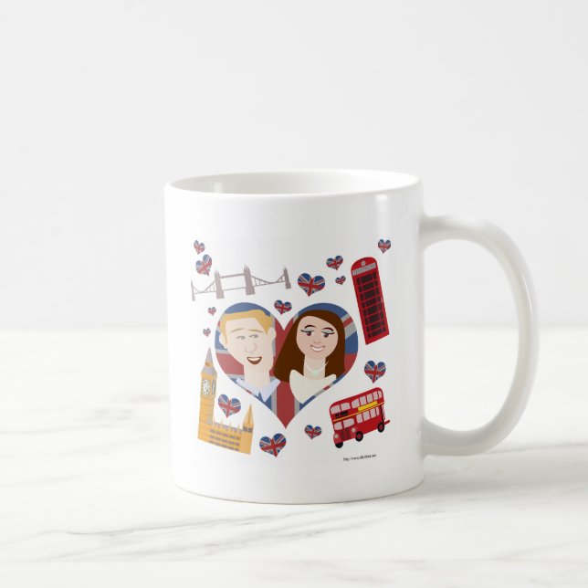 Schönes Royal Couple Cartoon Liebe Design Tasse (Rechts)