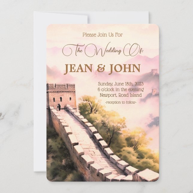 Schönes Schloss Bitte schließen Sie sich uns an Einladung (Vorderseite)