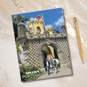 Schönes Schloss Sintra Portugal Fotografie Reise Feiertagspostkarte