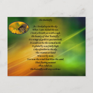 Schönes Schmetterlingsgedicht. Postkarte