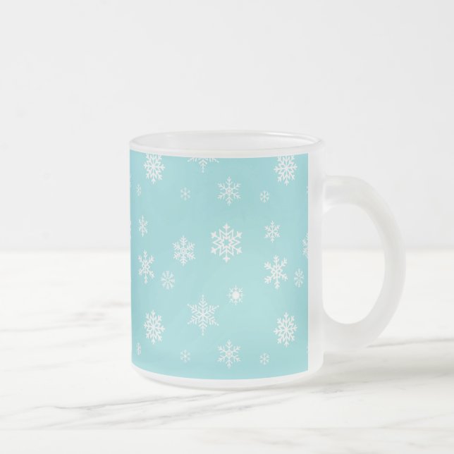 Schönes Schneeflockenmuster Mattglastasse (Rechts)