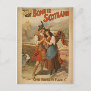 Schönes Schottland, 'Komm unter mein Plaidie' Retr Postkarte