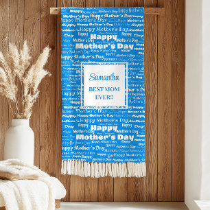 Schönes Schriftzug-Muttertagsgeschenk mit individu Sherpadecke