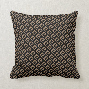 Schönes Schwarz & Braun Beige Geometrisches Muster Kissen