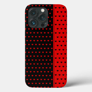 Schönes schwarz-rotes Herz Muster iPhone Case