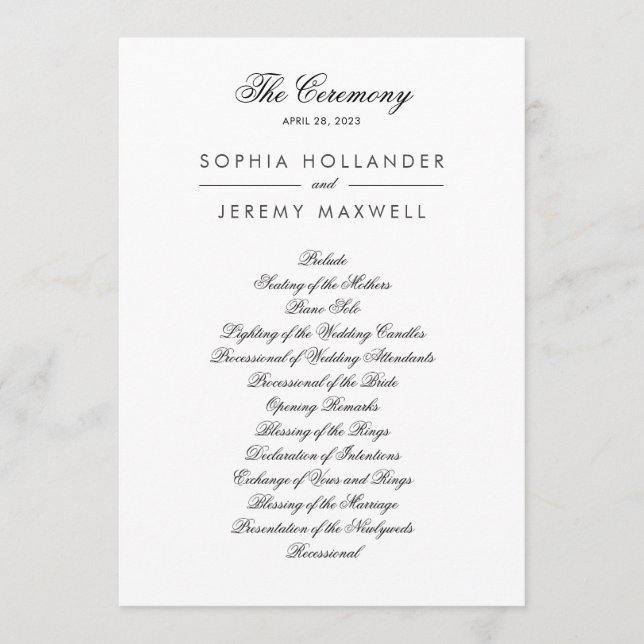 Schönes Schwarz-Weiß-Flachprogramm Programm (Vorderseite)