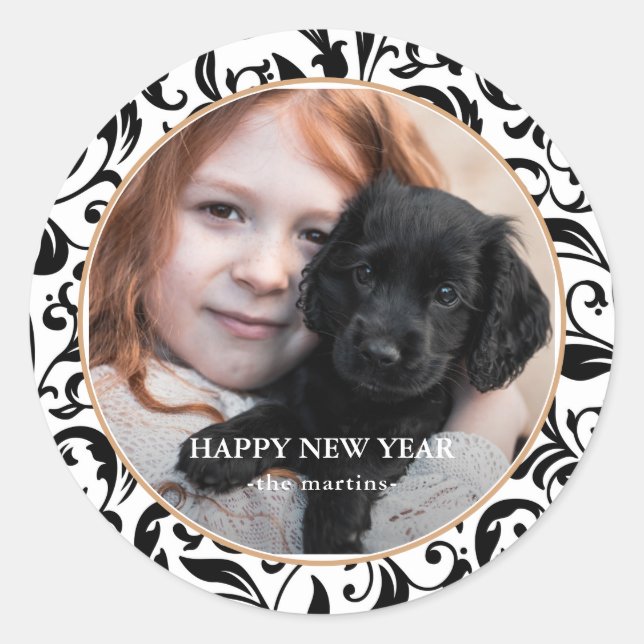 Schönes Schwarz-Weiß-Foto Runder Aufkleber (Vorderseite)