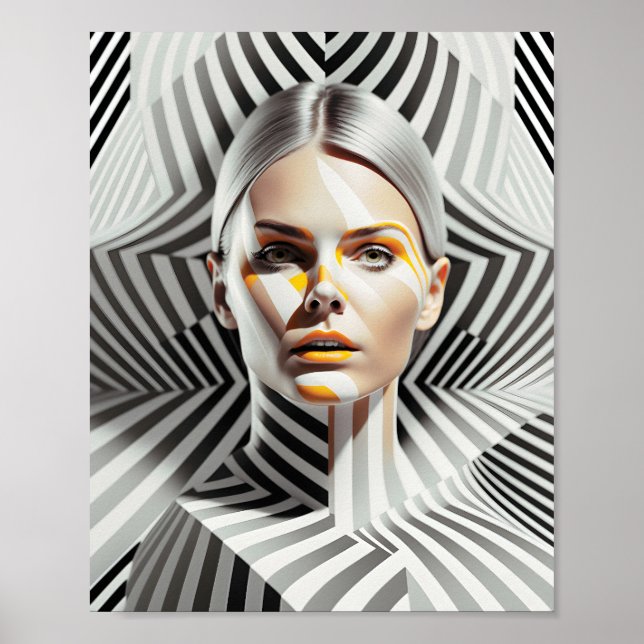 Schönes Schwarz-Weiß-Portrait Poster (Vorne)