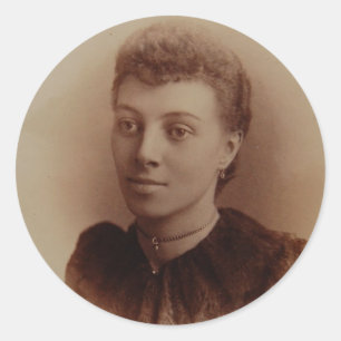 Schönes schwarze Frauen-Antiken-Foto Runder Aufkleber