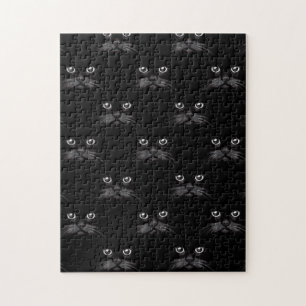 Schönes schwarze Katzen-Gewohnheits-Geschenk Puzzle