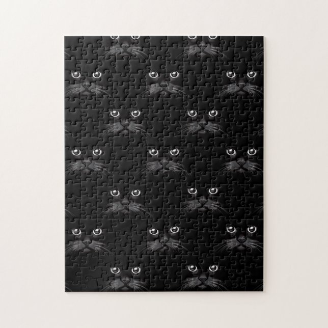 Schönes schwarze Katzen-Gewohnheits-Geschenk Puzzle (Vertikal)