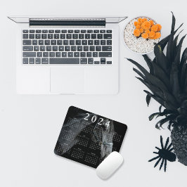 Schönes Schwarzes Foto 2024 Jahreskalender Mousepad
