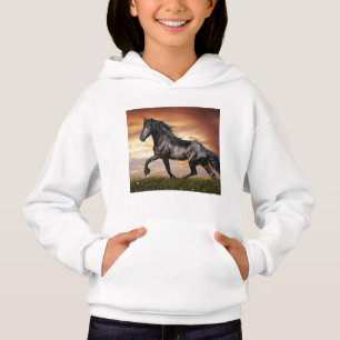 Schönes Schwarzes Pferd Hoodie