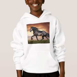 Schönes Schwarzes Pferd Hoodie