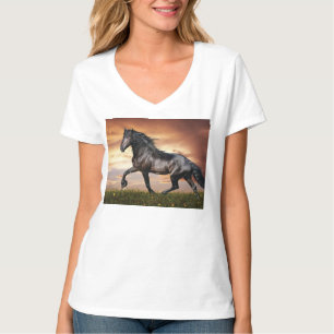 Schönes Schwarzes Pferd T-Shirt