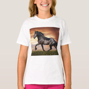 Schönes Schwarzes Pferd T-Shirt