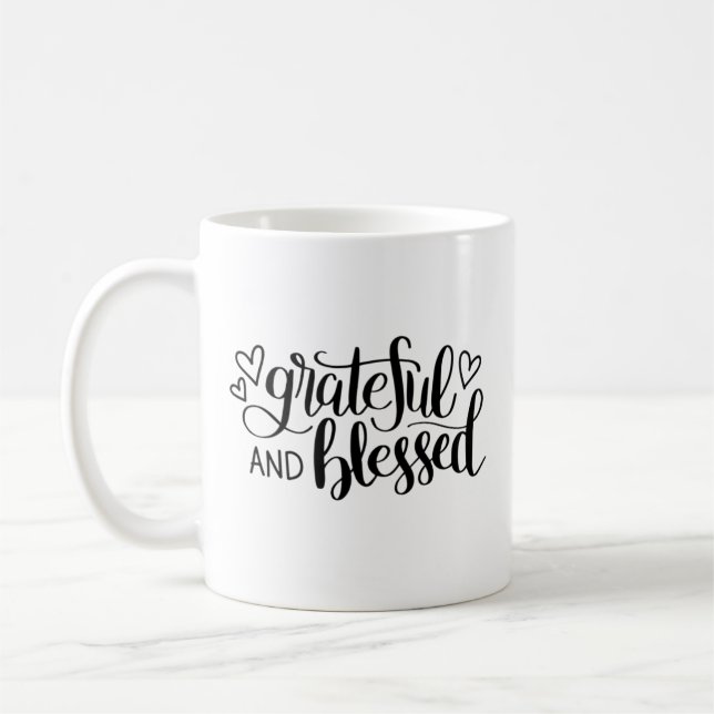 Schönes schwarzes Zitat Kaffeetasse (Links)