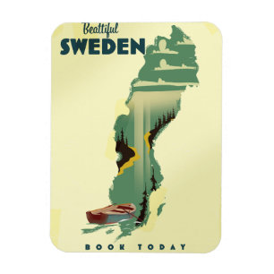 Schönes Schweden Reiseplakat Magnet