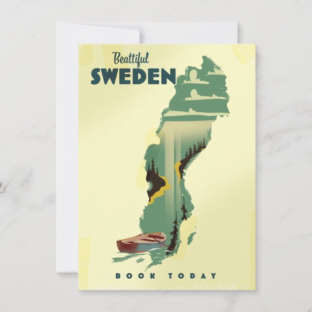 Schönes schwedisches Reiseplakat (Vorderseite)