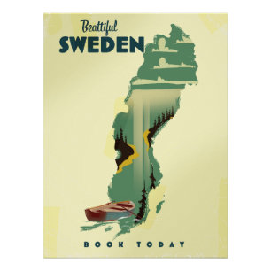 Schönes schwedisches Reiseplakat Poster