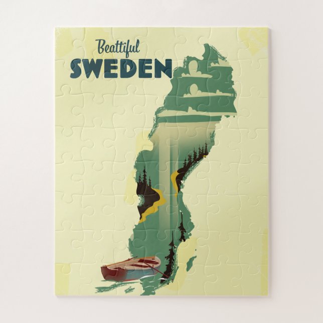 Schönes schwedisches Reiseplakat Puzzle (Vertikal)