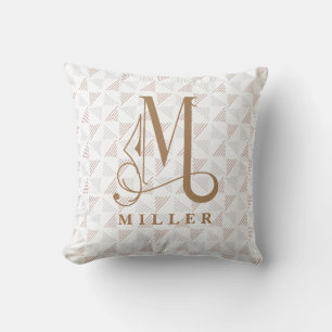 Schönes Scroll Monogram M Modern LIne Kissen