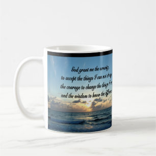 SCHÖNES SERENITY PRAYER OCEE FOTO KAFFEETASSE