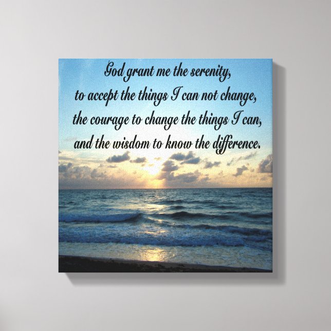 SCHÖNES SERENITY PRAYER OCEE FOTO LEINWANDDRUCK (Vorderseite)
