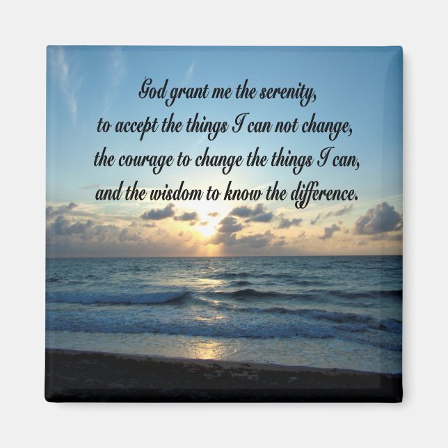 SCHÖNES SERENITY PRAYER OCEE FOTO MAGNET (Vorne)