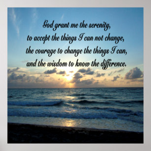 SCHÖNES SERENITY PRAYER OCEE FOTO POSTER