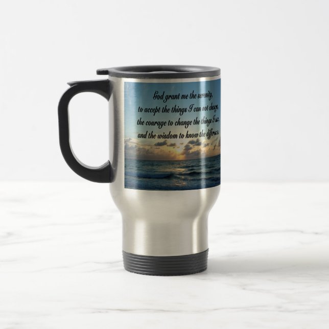 SCHÖNES SERENITY PRAYER OCEE FOTO REISEBECHER (Links)