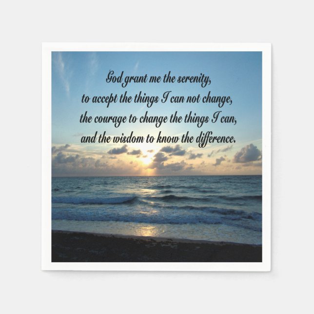 SCHÖNES SERENITY PRAYER OCEE FOTO SERVIETTE (Vorderseite)