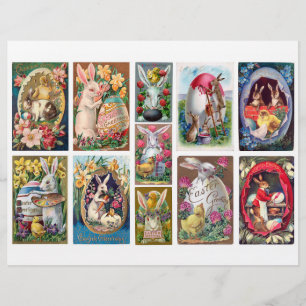 Schönes Set Vintag Ostern Sonnige Postkarten