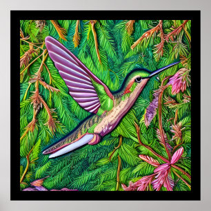 Schönes Shabby Chic Klein Hummingbird. Poster