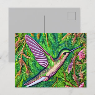 Schönes Shabby Chic Klein Hummingbird. Postkarte