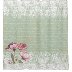 Schönes Shabby Chic-Land Duschvorhang