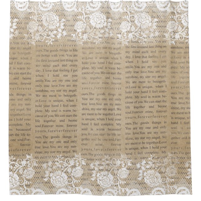 Schönes Shabby Chic-Land Duschvorhang (Vorderseite)