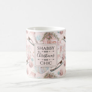 Schönes Shabby Chic Rosa Weihnachtsmuster Kaffeetasse