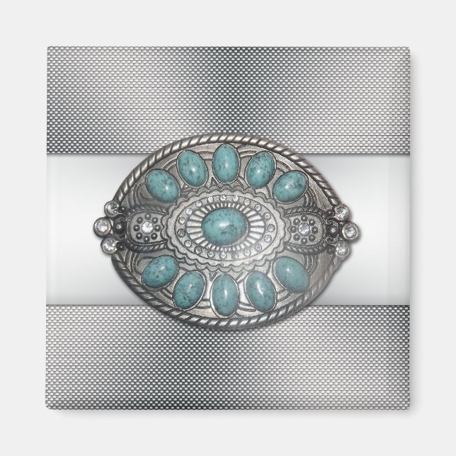 Schönes shinning antiken Gürtel Schnalle Bild Magnet (Vorne)